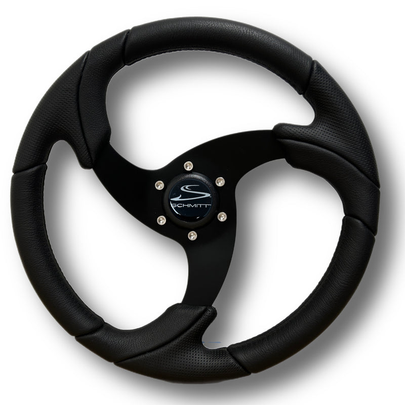 Schmitt 14" Folletto Wheel Black Polyurethane Black Spokes 3/4" Taper PU021104 - Essenbay Marine