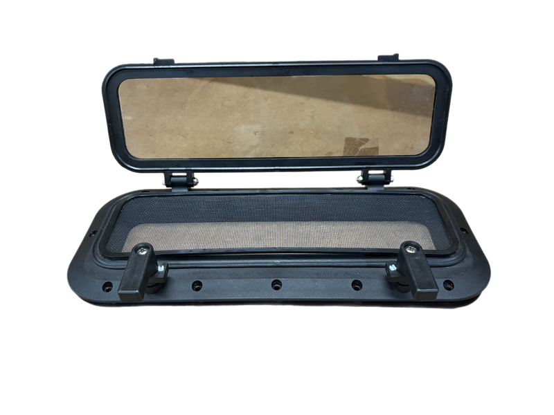 HMG HiTide | Jim Black 4" x 14" Portlight w/ Universal Dog Handles (For R-31 Only) 593-414UD-09-02-01-100 - Essenbay Marine