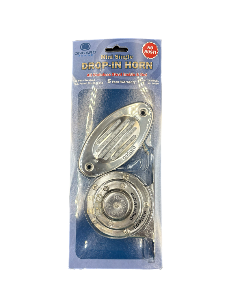 Schmitt & Ongaro Mini SS Single Drop-In Horn w/SS Grill - 12V Low Pitch 10050 - Essenbay Marine
