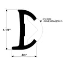 Rigid Vinyl Rub Rail 1-1/4’’ x 3/4’’ V21-9517BKA20D - Essenbay Marine