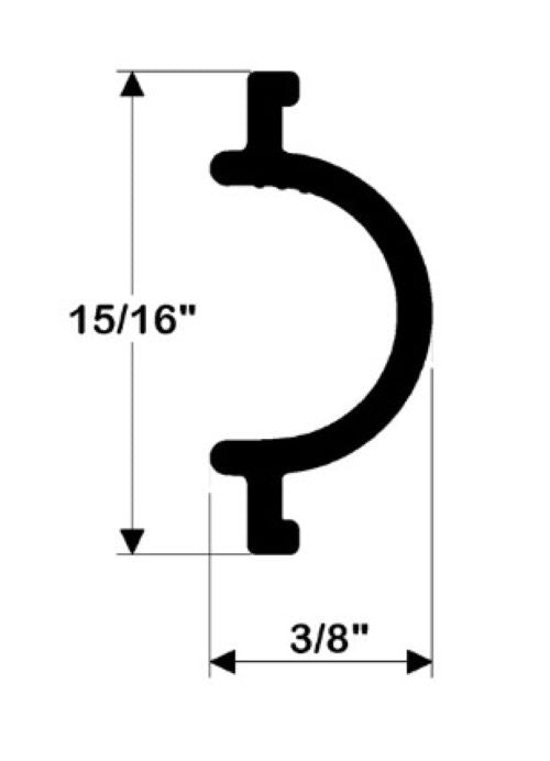 Taco 1’’ x 3/8’’ Flexible Vinyl Insert Artic White 50' V12-0317WHA50-1