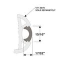 Taco Flex Chrome Insert 15/16" X 17/32" 100' V12-9980CP100-1 - Essenbay Marine