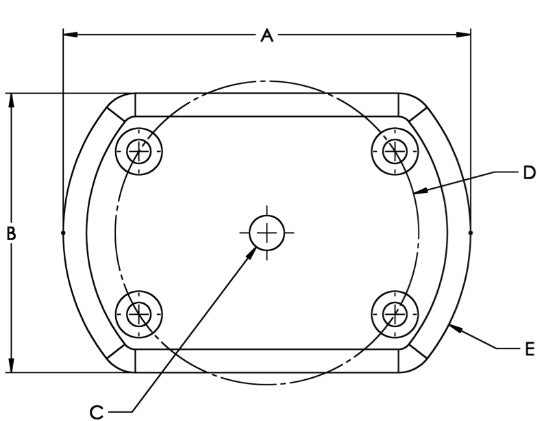 Taco Marine Mill Finish 4" X 6" Radius Pad F36-3846AEY - Essenbay Marine