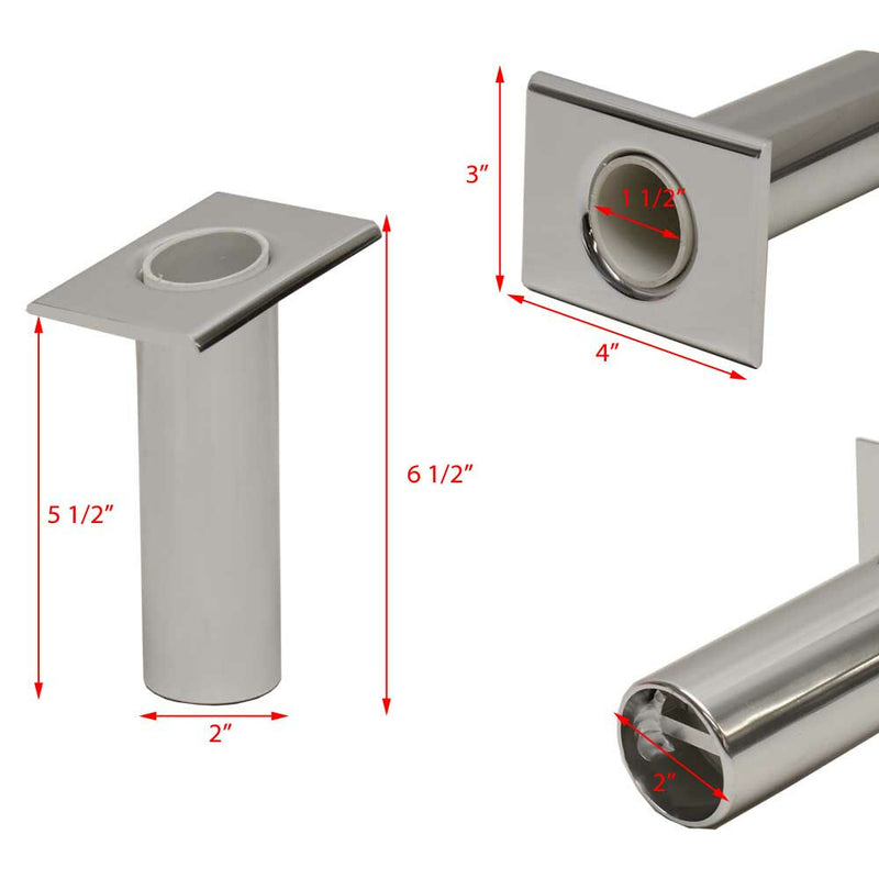 Taco Aluminum Rod Holder 10º Weld-On, 1-1/2" Inside DIA F31-0750BXY