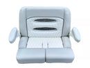 Sea Fox Boats Llebroc Dual Captain Helm  Chair 2-Tone White / Gray 1BSE1083-01 - Essenbay Marine