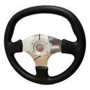 Marine Hardware 13.5" Black Steering Wheel w/ Polished Aluminum Spokes STWHW303 - Essenbay Marine