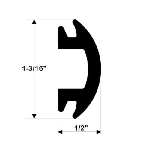 Taco Metals V12-4144BKA Black Rub Rail Insert 1/2"H x 1-3/16"W (By the Foot) - Essenbay Marine