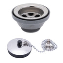 Ambassador Marine – 2 in Drain, Straight Drain, Low Profile, 1 1/4 in-M Thread, w/Chain Stopper Ultra-Mirror Finish – S00-0104-UP-R - Essenbay Marine