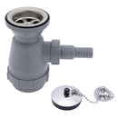 Ambassador Marine – 2 in Drain, Trap Sink Drain, 3/4 in & 1 in Marine Hose Barb, w/Chain Stopper Brushed Finish – S00-0108-BP-R - Essenbay Marine