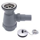 Ambassador Marine – 2 in Drain, Trap Sink Drain, 1 1/4 in & 1 1/2 in Marine Hose Barb, w/Chain Stopper Ultra-Mirror Finish – S00-0109-UP-R - Essenbay Marine