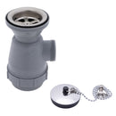 Ambassador Marine – 2 in Drain, Trap Sink Drain, 1 1/4 in-M Thread, w/Chain Stopper Brushed Finish – S00-0116-BP-R - Essenbay Marine