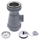 Ambassador Marine – 2 in Drain, Trap Sink Drain, 1 1/4 in-M Thread, w/Strainer, w/Chain Stopper Brushed Finish – S00-1116-BP-R - Essenbay Marine