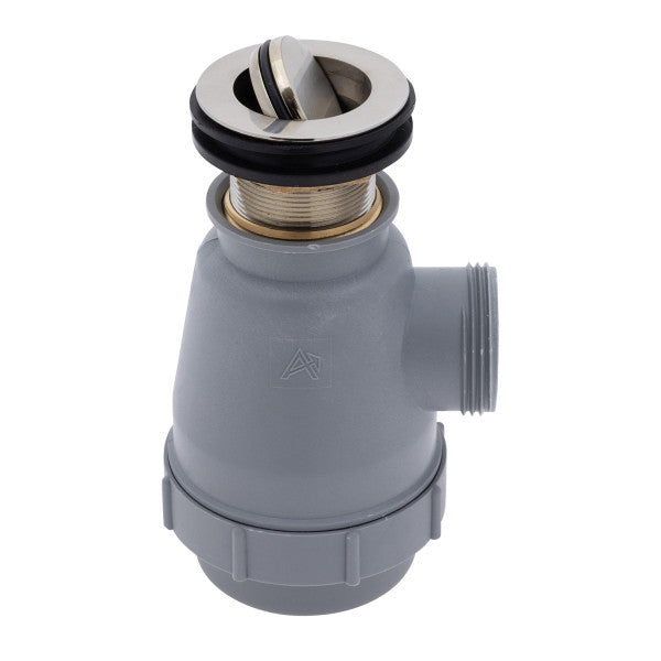 Ambassador Marine – 1 1/2 in Drain, Flip Trap Sink Drain no Overflow, 1 1/4 in-M Thread Brushed Nickel – S01-0316-NP-R