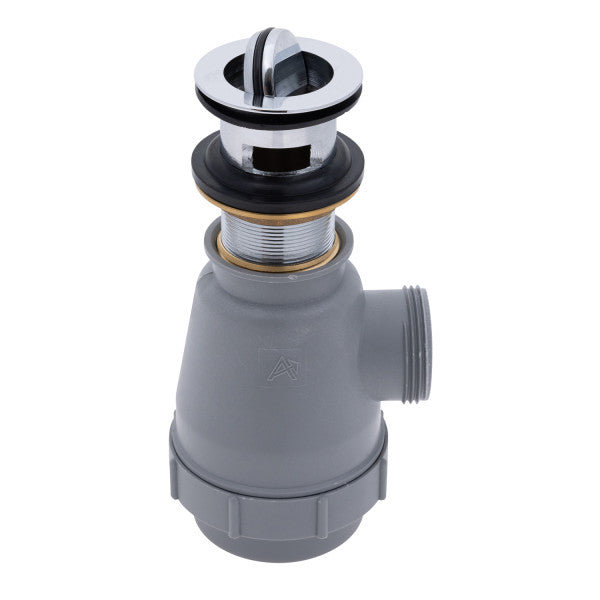 Ambassador Marine – 1 1/2 in Drain, Flip Trap Sink Drain with Overflow, 1 1/4 in-M Thread Chrome – S01-0516-CP-R