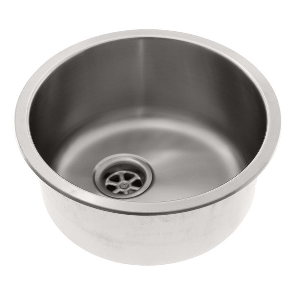 Ambassador Marine – Cylinder Sink Brushed Finish, 304 Stainless Steel, 2 in Drain, SoundKOTE – S14-2500-BR-R