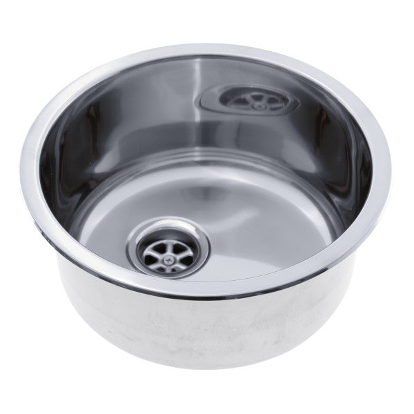 Ambassador Marine – Cylinder Sink Ultra-Mirror Finish, 304 Stainless Steel, 2 in Drain, SoundKOTE – S14-2500-UM-R