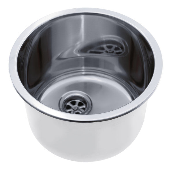 Ambassador Marine – Cylinder Sink Ultra-Mirror Finish, In 10-Pack, 304 Stainless Steel, 2 in Drain, SoundKOTE – S14-2700-UM-10p