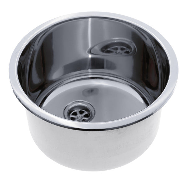 Ambassador Marine – Cylinder Sink Ultra-Mirror Finish, In 10-Pack, 304 Stainless Steel, 2 in Drain, SoundKOTE – S14-2701-UM-10p