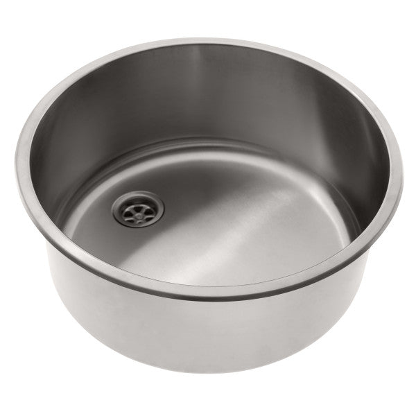 Ambassador Marine – Cylinder Sink Brushed Finish, 304 Stainless Steel, 2 in Drain, SoundKOTE – S14-2706-BR-R
