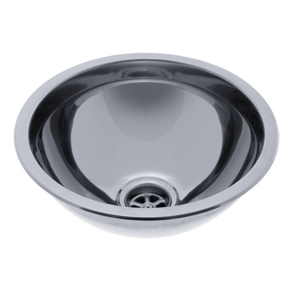 Ambassador Marine – Half-Sphere Sink Ultra-Mirror Finish, 304 Stainless Steel, 2 in Drain, SoundKOTE – S24-1400-UM-R
