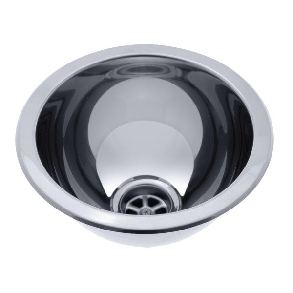 Ambassador Marine – Half-Sphere Sink Ultra-Mirror Finish, 304 Stainless Steel, 2 in Drain, SoundKOTE – S24-1408-UM-R