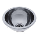 Ambassador Marine – Half-Sphere Sink Ultra-Mirror Finish, 304 Stainless Steel, 2 in Drain, SoundKOTE, With Tabs – S26-1409-UM-R - Essenbay Marine
