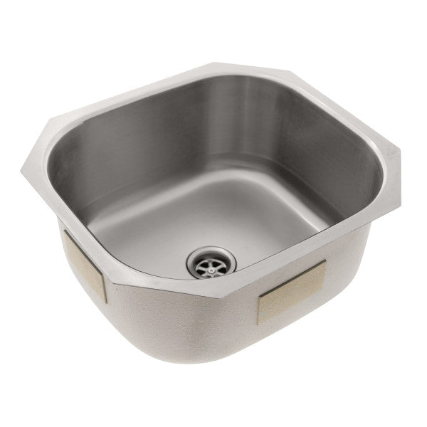 Ambassador Marine – Rectangle Sink Brushed Finish, 304 Stainless Steel, 2 in Drain, SUPER-SoundKOTE – S43-1718-BR-R