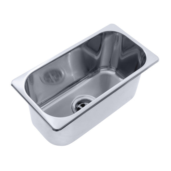 Ambassador Marine – Rectangle Sink Ultra-Mirror Finish, 304 Stainless Steel, 2 in Drain, SoundKOTE – S44-1610-UM-R
