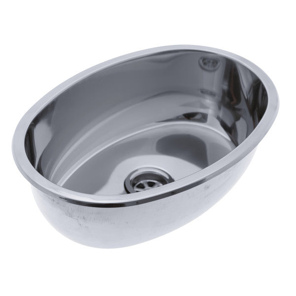 Ambassador Marine – Oval Sink Ultra-Mirror Finish, In 10-Pack, 304 Stainless Steel, 2 in Drain, SoundKOTE – S64-1515-UM-10p