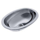 Ambassador Marine – Oval Sink Ultra-Mirror Finish, 304 Stainless Steel, 1 1/2 in Drain, SoundKOTE, With Studs – S67-6515-UM-R - Essenbay Marine