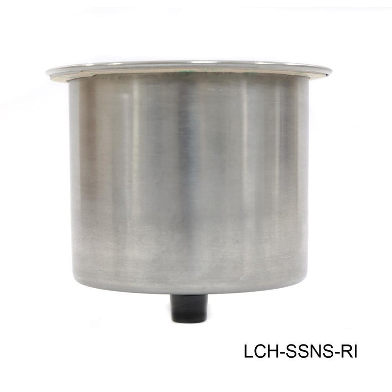 T-H Marine Stainless Steel No Step Cup Holder with Rubber Insert LCH-SSNS-RI-DP - Essenbay Marine