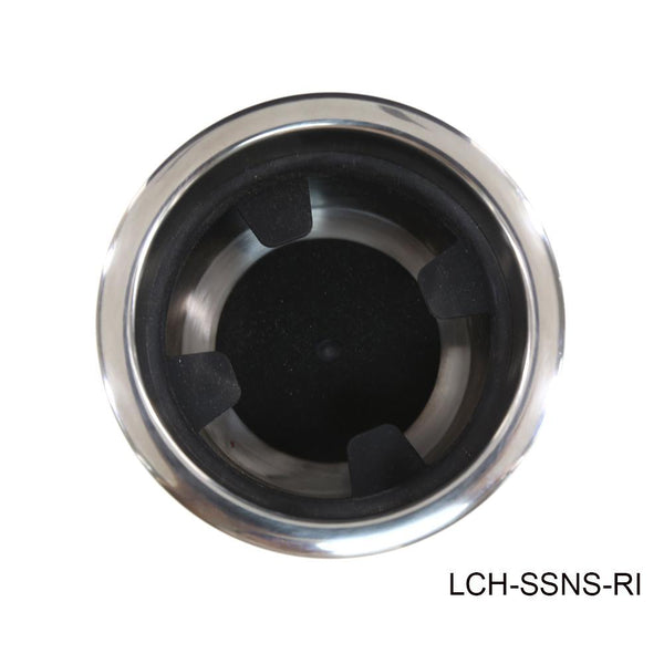 T-H Marine Stainless Steel No Step Cup Holder with Rubber Insert LCH-SSNS-RI-DP - Essenbay Marine