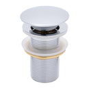 Ambassador Marine – 1 3/4 in Drain, Touch Drain with Cover, no Overflow, Straight, 1 1/4 in-M Thread Chrome – V03-0704-CP-R - Essenbay Marine