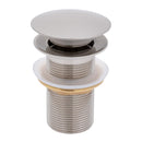 Ambassador Marine – 1 3/4 in Drain, Touch Drain with Cover, no Overflow, Straight, 1 1/4 in-M Thread Brushed Nickel – V03-0704-NP-R - Essenbay Marine