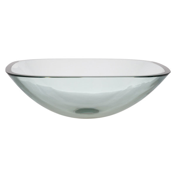 Ambassador Marine – * Rectangle Vessel- Smooth Glass, 16 1/2 in Square, 1 3/4 in Drain Clear – V41-1533-CL-R