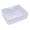 Ambassador Marine – Rectangle Vessel- Smooth Porcelain, 19 1/4 in x 15 in x 5 1/8 in, w/Faucet Mount, 1 3/4 in Drain White – V48-3534-WH-R - Essenbay Marine