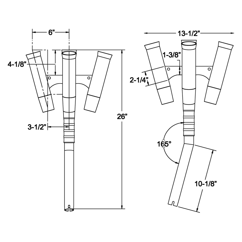 TACO Marine Olympic Rod Holder Cluster "Five-Banger" F31-0790 - Essenbay Marine