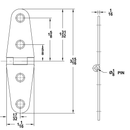 TACO Marine H21-0434 Stainless Steel Strap Hinge 4"W x 1-1/16"L - Essenbay Marine