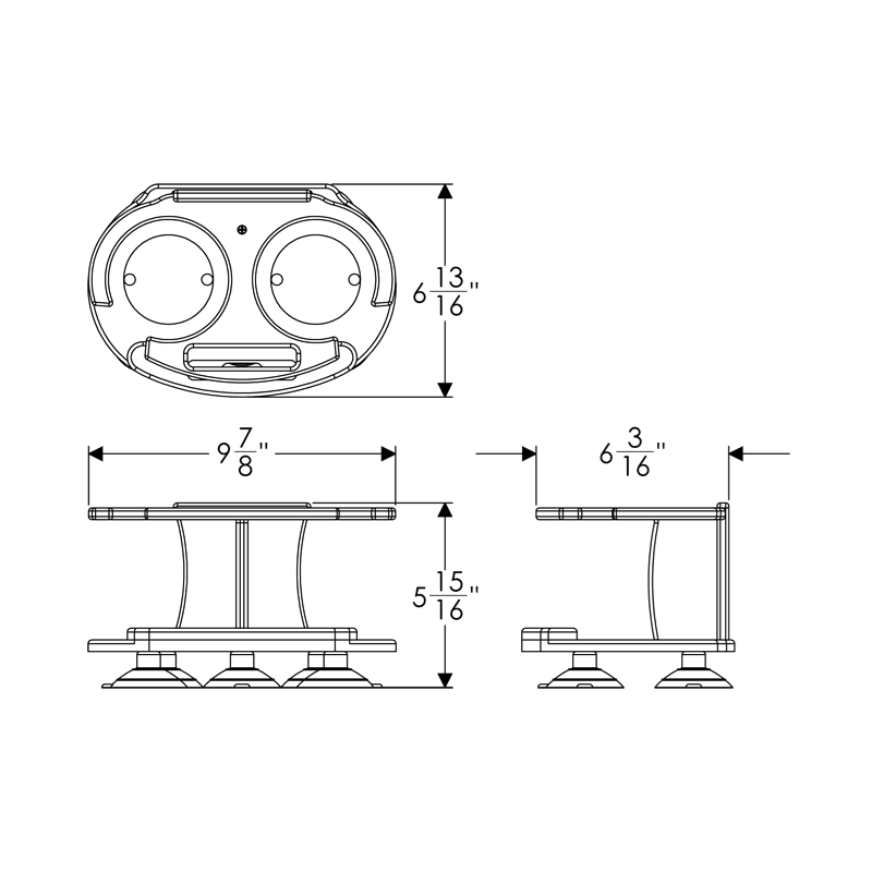 TACO Marine 2-TUMBLER POLY HOLDER  P01-2020W - Essenbay Marine