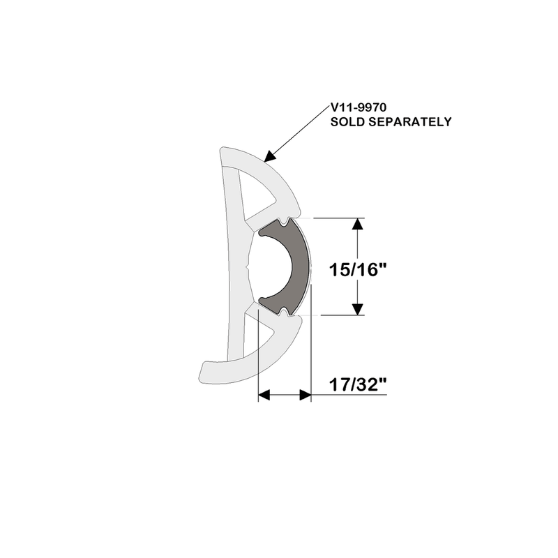 TACO Marine 15/16" X 17/32" Flex Chrome Insert, V12-9980CP - Essenbay Marine