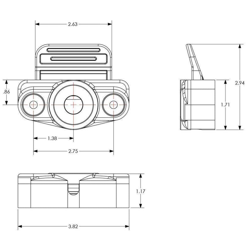 TACO Marine Black Nylon Low Profile Concealed Sundeck Latch 3.75" Pin F45-0339BL - Essenbay Marine