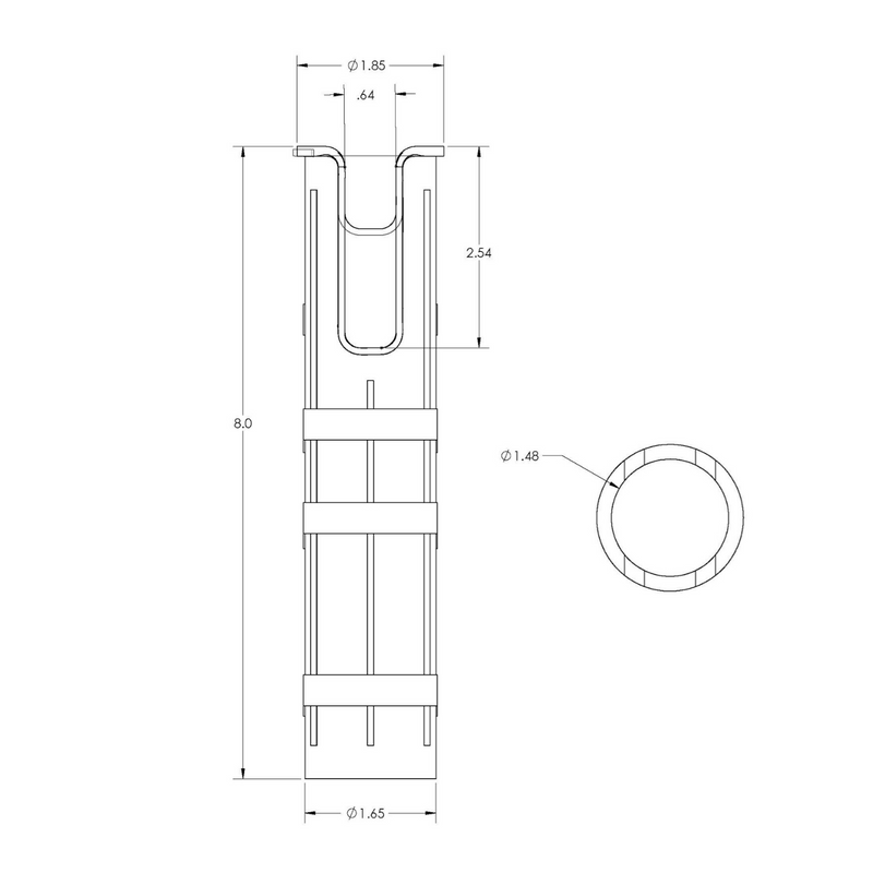 Taco White Rod Holder Liner for Slotted Rod Holder F31-1610LW - Essenbay Marine