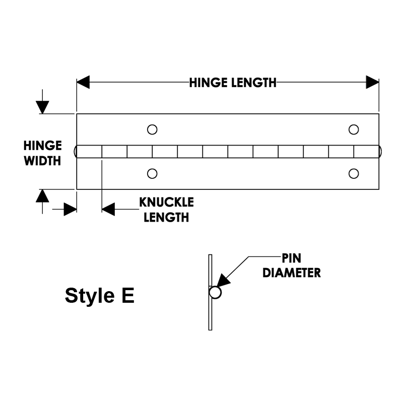 TACO Marine SS Continuous Piano Hinge 2" X 72" X .040" Annealed, H14-0200A72-1 - Essenbay Marine