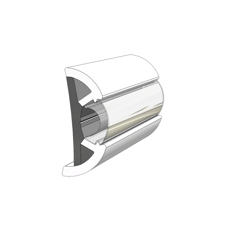 TACO Marine 2-1/2" X 1" Large Suproflex Rub Rail 100' Grey V11-9970GRD100D - Essenbay Marine