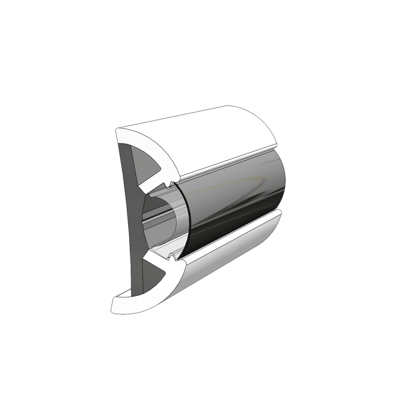 TACO Marine 2-1/2" X 1" Large Suproflex Rub Rail 100' Grey V11-9970GRD100D - Essenbay Marine