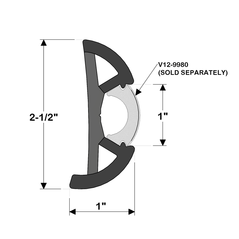 Hollow Back Stainless Steel Rub Rail - TACO Marine