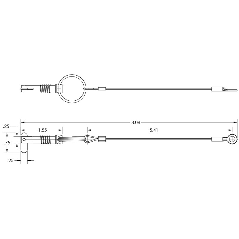 TACO Marine Toggle Pin w/ 6" Lanyard & Tab SS F13-0107T (Pair) - Essenbay Marine