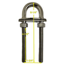 Marine Hardware 304 SS Stern Bow Eye U-Bolt 1/2" Diameter SSSE10008 - Essenbay Marine