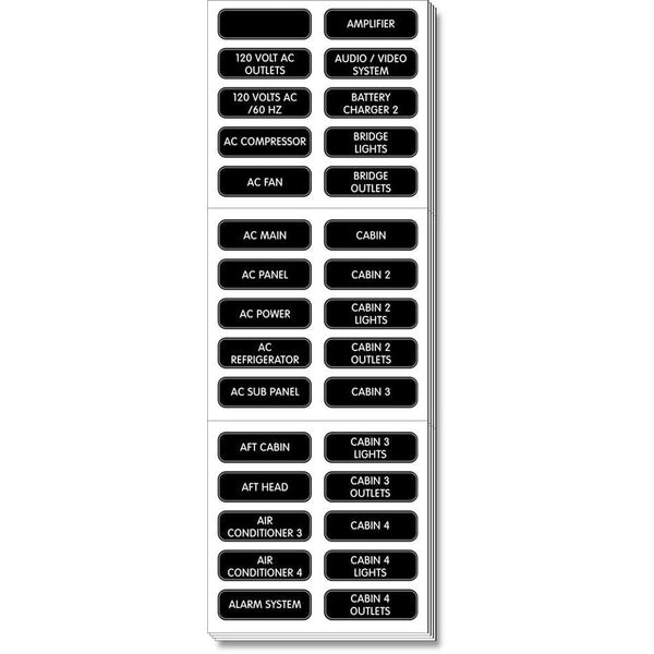 Blue Sea 8067 AC Panel Extended 120 Label Set [8067] - Essenbay Marine