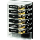 Blue Sea 5018 ST Glass Fuse Block w/out Negative Bus - 6 Circuit [5018] - Essenbay Marine